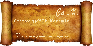 Cservenyák Kazimir névjegykártya